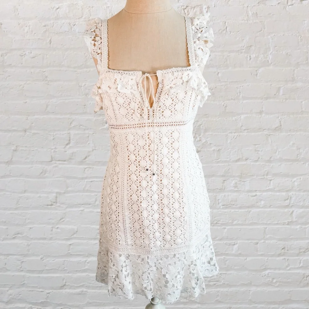 Free People Cross My Heart Crotchet Mini Dress - Picture 7 of 15